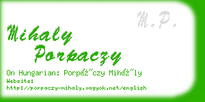 mihaly porpaczy business card